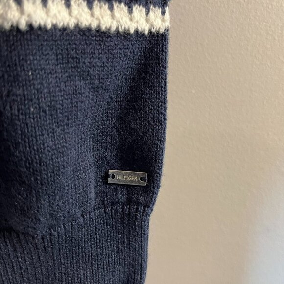 Tommy Hilfiger Women's Navy White Striped Knit Turtleneck Sweater - Size XXS - Picture 2 of 5